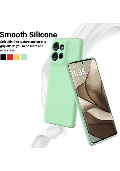 Motorola Moto G 5g (2025) Sıvı Silikon Kılıf Telefon Arka Kapağı El Kayışı Ile-Yeşil (Yurt Dışından) modelleri