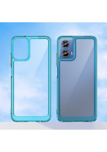 Motorola Moto G45 5G/G34 5g Kılıf Darbeye Dayanıklı Tpu+Akrilik Cep Telefonu Kılıfı-Şeffaf Mavi (Yurt Dışından) fiyatları