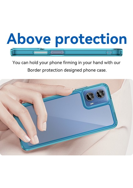Motorola Moto G45 5G/G34 5g Kılıf Darbeye Dayanıklı Tpu+Akrilik Cep Telefonu Kılıfı-Şeffaf Mavi (Yurt Dışından) fırsatları