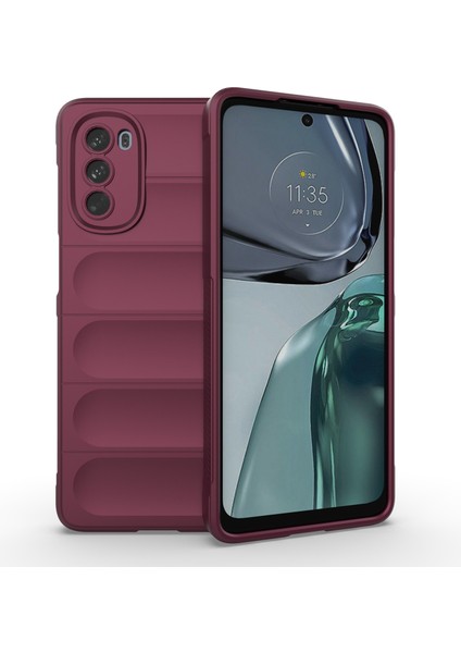 Motorola Moto G62 5g Düşmeye Karşı Koruyucu Telefon Kılıfı Sağlam Tpu Telefon Kılıfı-Şarap Kırmızısı (Yurt Dışından)