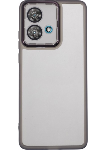 Dksm Serisi Motorola Edge 40 Neo 5g Kılıf Elektrokaplama Kamera Çerçevesi Tpu Telefon Kılıfı-Şeffaf Siyah (Yurt Dışından)