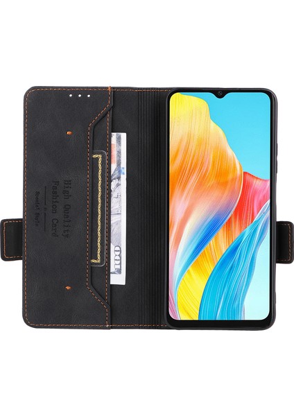 Oppo A38 4G/A18 4g Kılıf Toz Geçirmez Pu Deri Stand Cep Telefonu Kılıfı Cüzdan-Siyah (Yurt Dışından) fiyatları