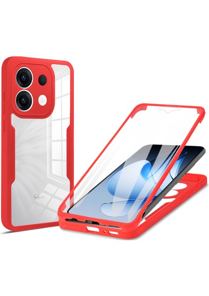 Oppo RENO13 5g (Küresel) Kılıf Akrilik + Tpu Şeffaf Telefon Kılıfı Pet Ekran Filmi ile - Kırmızı (Yurt Dışından)