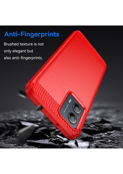 Motorola Moto G53 5g Fırçalanmış Telefon Kılıfı Karbon Fiber Doku Telefon Kabuğu Cep Telefonu Kapağı-Kırmızı (Yurt Dışından) fırsatları