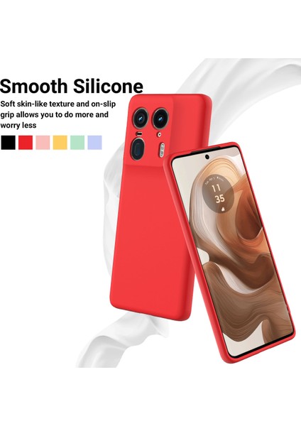 Motorola Edge 50 Ultra 5g/moto X50 Ultra 5g Kılıf Sıvı Silikon Darbeye Dayanıklı Telefon Kılıfı Kayışlı-Kırmızı (Yurt Dışından) modelleri