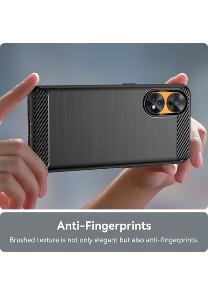 Oppo Reno8 T 4g Için Fırçalanmış Karbon Fiber Dokulu Telefon Kılıfı, Esnek Tpu Telefon Kılıfı-Siyah (Yurt Dışından) indirimleri