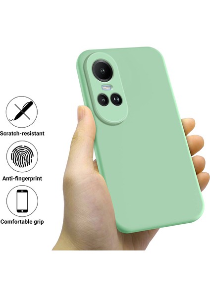 Oppo RENO10 5G(GLOBAL)/RENO10 Pro 5g(Global) Sıvı Silikon Cep Telefonu Kılıfı Yumuşak Astarlı Çizilmez Kapak-Yeşil (Yurt Dışından) modelleri