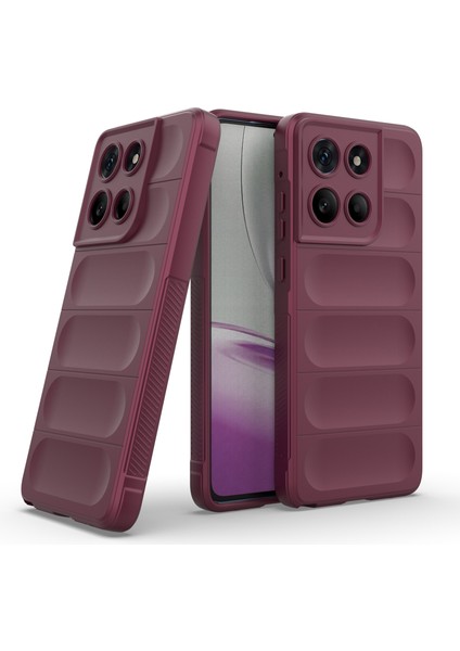 Motorola Edge 60 Stylus 5g Kılıf Düşmeye Karşı Yumuşak Tpu Sağlam Telefon Arka Kapağı-Şarap Kırmızısı (Yurt Dışından)