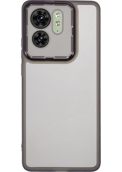 Dksm Serisi Motorola Edge 40 5g Kılıf Elektrolizle Kaplanmış Kamera Çerçevesi Tpu Telefon Kılıfı-Şeffaf Siyah (Yurt Dışından)