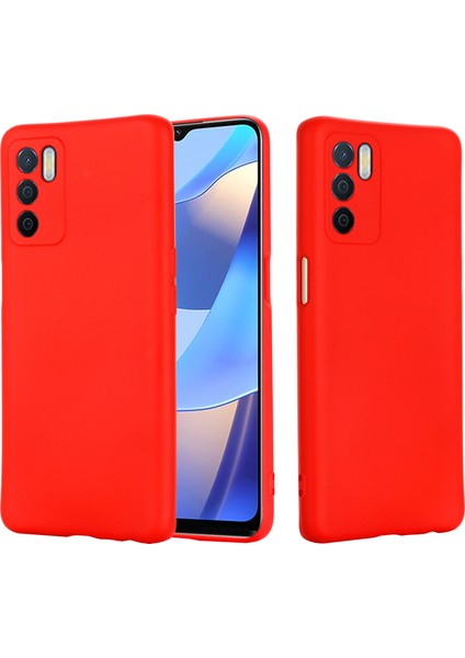 Mikrofiber Astar Darbeye Dayanıklı Hassas Kesik Düz Renk Sıvı Silikon Telefon Kılıfı ve Oppo A16/A16S (Küresel) Için Kullanışlı Kayış - Kırmızı (Yurt Dışından) fiyatları