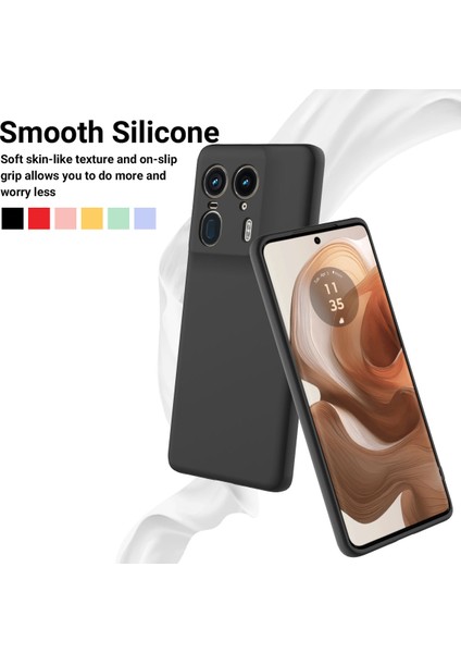 Motorola Edge 50 Ultra 5g/moto X50 Ultra 5g Kılıf Sıvı Silikon Darbeye Dayanıklı Telefon Kılıfı Kayışlı-Siyah (Yurt Dışından) modelleri