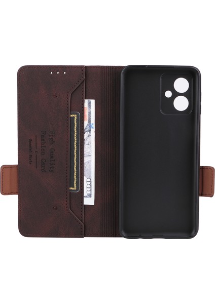 Motorola Moto G54 5g Kılıf Pu Deri Cüzdan Donanım Dekor Kapak-Kahve (Yurt Dışından) indirimleri