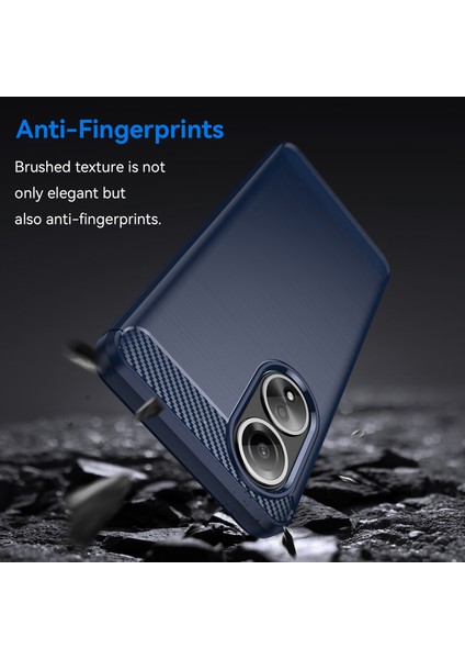 Oppo A58 4g Için Telefon Kabuğu, Karbon Fiber Doku Telefon Kılıfı Yumuşak Tpu Fırçalanmış Kapak-Mavi (Yurt Dışından) fırsatları