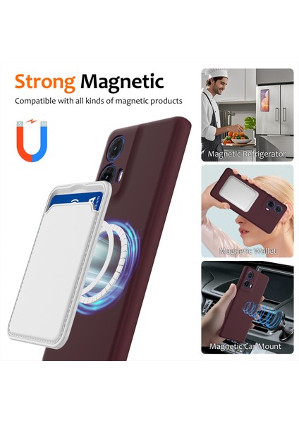 Motorola Moto G24 4g Kılıf Magsafe Anti-Düşme Sıvı Silikon Telefon Kılıfı ile Uyumlu-Şarap Kırmızısı (Yurt Dışından) modelleri