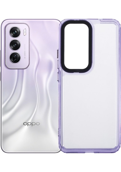 Oppo RENO12 Pro 5g (Global) Şeffaf Telefon Kılıfı Pc + Tpu Hibrit Arka Kapak - Şeffaf Mor (Yurt Dışından)