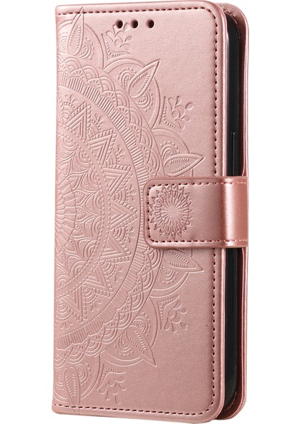 Oppo A58 5g Için Cep Telefonu Kılıfı, Baskılı Mandala Çiçek Desenli Cüzdan Standlı Telefon Kılıfı Kayışlı-Gül Altını (Yurt Dışından) fırsatları