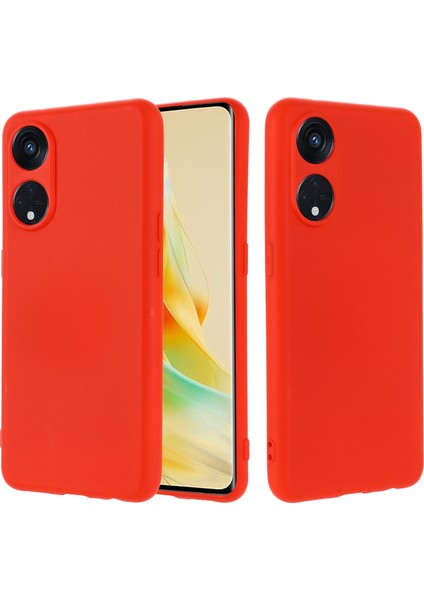 Oppo Reno8 T 5g/a1 Pro 5g Sıvı Silikon Yumuşak Astarlı Kılıf Çizilmez Telefon Kılıfı Kayışlı-Kırmızı (Yurt Dışından) modelleri