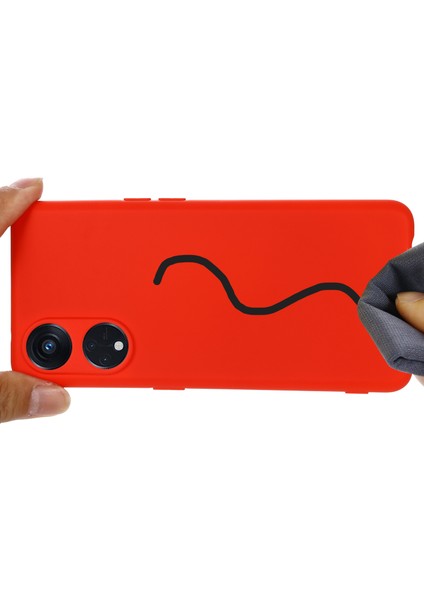 Oppo Reno8 T 5g/a1 Pro 5g Sıvı Silikon Yumuşak Astarlı Kılıf Çizilmez Telefon Kılıfı Kayışlı-Kırmızı (Yurt Dışından) indirimleri