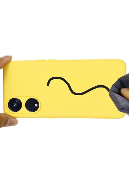 Oppo Reno8 T 5g/a1 Pro 5g Sıvı Silikon Yumuşak Astarlı Kılıf Çizilmez Telefon Kılıfı Kayışlı-Sarı (Yurt Dışından) fırsatları