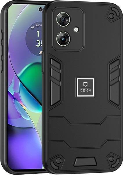 Motorola Moto G54 5g Telefon Kılıfı Çift Katmanlı Hibrit Tpu+Pc Arka Kapak-Siyah (Yurt Dışından)
