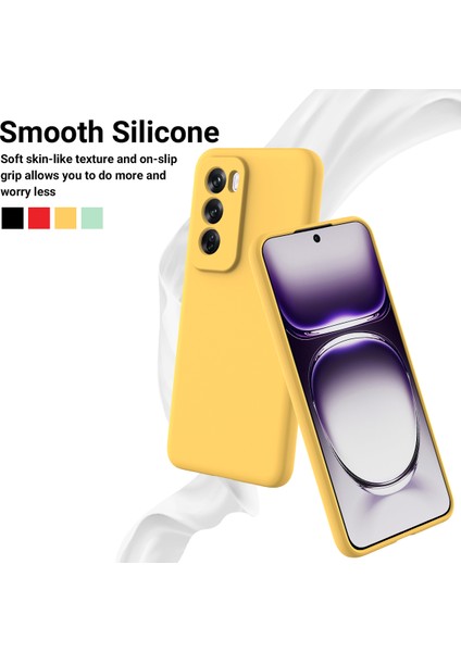 Oppo RENO12 5g (Global) Koruyucu Kılıf Sıvı Silikon Telefon Kılıfı Bilek Kayışı Ile-Sarı (Yurt Dışından) modelleri