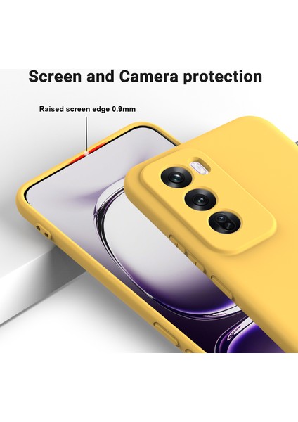 Oppo RENO12 5g (Global) Koruyucu Kılıf Sıvı Silikon Telefon Kılıfı Bilek Kayışı Ile-Sarı (Yurt Dışından) fırsatları