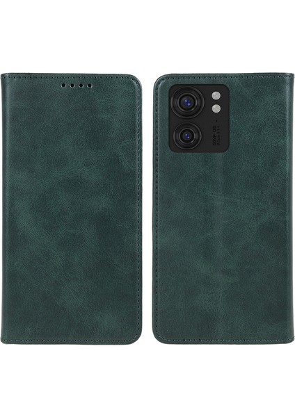 Motorola Edge 40 5g Pu Deri Stand Kılıf Dana Dokusu Düşmeye Karşı Cüzdan Telefon Kılıfı-Yeşil (Yurt Dışından)