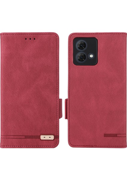 Motorola Moto G84 5g Kılıf Cüzdan Donanım Dekor Telefon Deri Kılıf-Gül (Yurt Dışından)