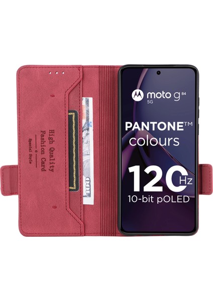 Motorola Moto G84 5g Kılıf Cüzdan Donanım Dekor Telefon Deri Kılıf-Gül (Yurt Dışından) fiyatları
