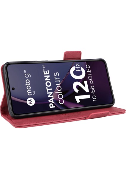 Motorola Moto G84 5g Kılıf Cüzdan Donanım Dekor Telefon Deri Kılıf-Gül (Yurt Dışından) modelleri