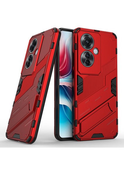 Oppo RENO11 F 5g Kickstand Kılıf Pc+Tpu Darbeye Dayanıklı Hibrit Telefon Kılıfı-Kırmızı (Yurt Dışından) modelleri