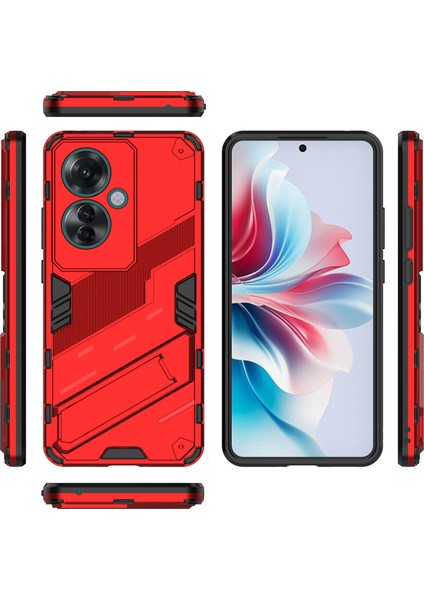 Oppo RENO11 F 5g Kickstand Kılıf Pc+Tpu Darbeye Dayanıklı Hibrit Telefon Kılıfı-Kırmızı (Yurt Dışından) fırsatları