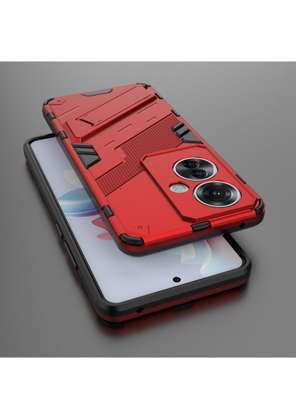 Oppo RENO11 F 5g Kickstand Kılıf Pc+Tpu Darbeye Dayanıklı Hibrit Telefon Kılıfı-Kırmızı (Yurt Dışından) indirimleri