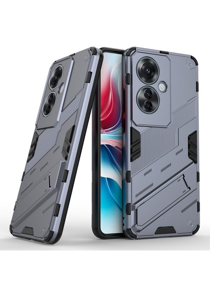 Oppo RENO11 F 5g Kickstand Kılıf Pc+Tpu Darbeye Dayanıklı Hibrit Telefon Kılıfı-Gri (Yurt Dışından) modelleri