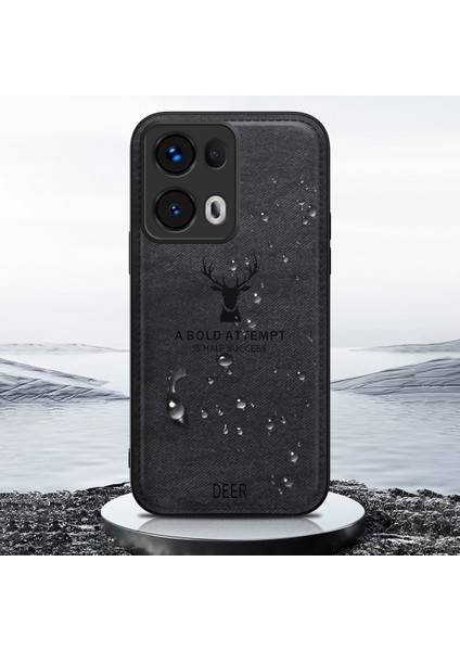 Oppo RENO13 Pro 5g Kılıf Geyik Desenli Kumaş Doku Pu Deri Hibrit Telefon Kılıfı-Gri (Yurt Dışından) modelleri