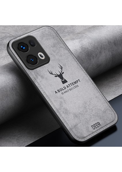 Oppo RENO13 Pro 5g Kılıf Geyik Desenli Kumaş Doku Pu Deri Hibrit Telefon Kılıfı-Gri (Yurt Dışından) indirimleri