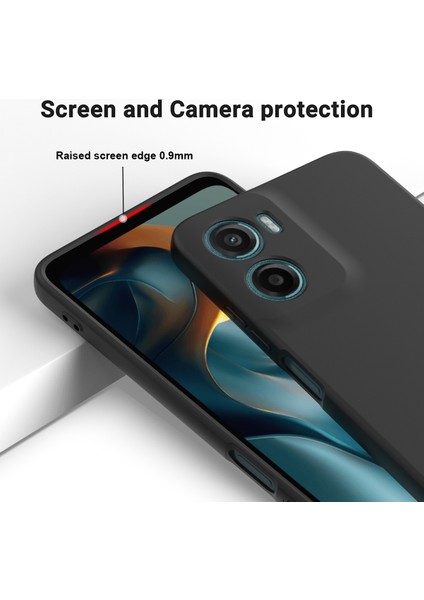 Motorola Moto E15 4g/motorola Moto G05 4g Kılıf Sıvı Silikon Telefon Arka Kapağı El Kayışı Ile-Siyah (Yurt Dışından) fırsatları