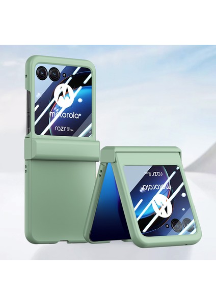 Motorola Razr 40 Ultra 5g Telefon Kılıfı Menteşe Tasarım Pc Kapağı Temperli Cam Arka Ekran Koruyucu-Açık Yeşil (Yurt Dışından) fırsatları