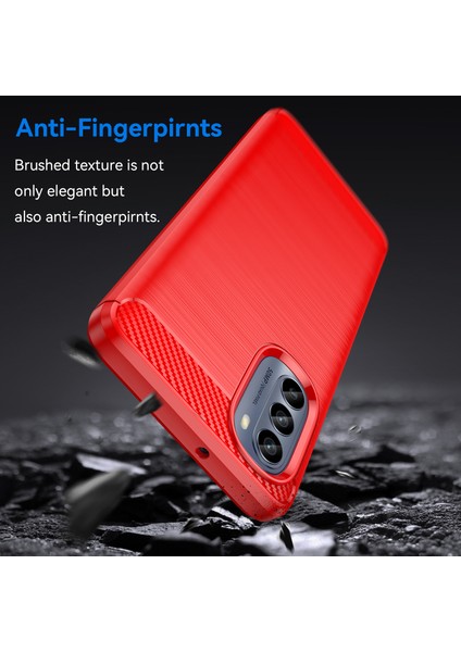 Motorola Moto G62 5g Yumuşak Tpu Telefon Kılıfı Karbon Fiber Doku Fırçalanmış Cep Telefonu Kapağı-Kırmızı (Yurt Dışından) fırsatları