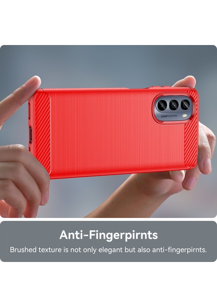 Motorola Moto G62 5g Yumuşak Tpu Telefon Kılıfı Karbon Fiber Doku Fırçalanmış Cep Telefonu Kapağı-Kırmızı (Yurt Dışından) indirimleri