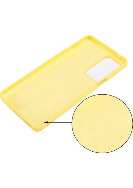 Motorola Edge 20 Pro Sıvı Silikon Kalınlaştırma Tasarım Telefon Kılıfı Yumuşak Mikrofiber Astar Yastık Çizilmez Koruyucu Kılıf-Sarı (Yurt Dışından) fırsatları
