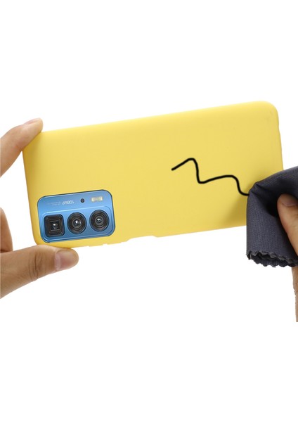 Motorola Edge 20 Pro Sıvı Silikon Kalınlaştırma Tasarım Telefon Kılıfı Yumuşak Mikrofiber Astar Yastık Çizilmez Koruyucu Kılıf-Sarı (Yurt Dışından) indirimleri