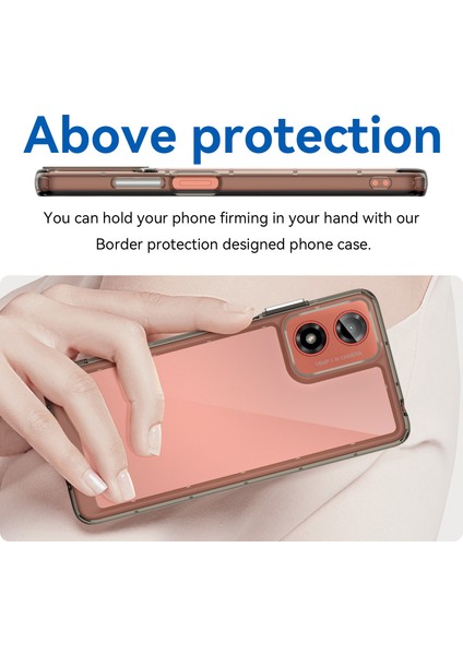 Motorola Moto E14 4G/G04 4G/G04S 4G/G24 4g Kılıf Tpu+Akrilik Düşmeye Dayanıklı Telefon Arka Kapağı-Şeffaf Gri (Yurt Dışından) fırsatları