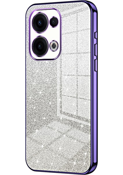 Oppo RENO13 5g(Global)Kılıf Galvanik Degrade Parıltılı Tpu Telefon Kılıfı-Mor (Yurt Dışından)