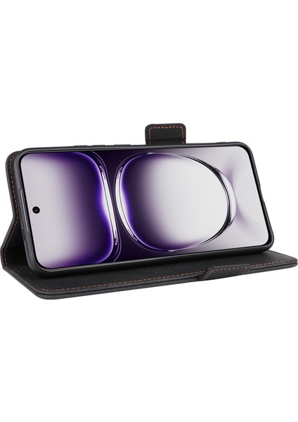 Oppo RENO12 Pro 5g(Global)Cüzdan Kılıfı Deri Telefon Kılıfı Donanım Dekor-Siyah (Yurt Dışından) modelleri