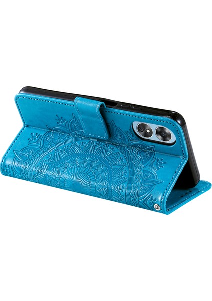 Oppo A58 5g Için Cep Telefonu Kılıfı, Baskılı Mandala Çiçek Desenli Cüzdan Standlı Telefon Kılıfı Kayışlı-Mavi (Yurt Dışından) fırsatları