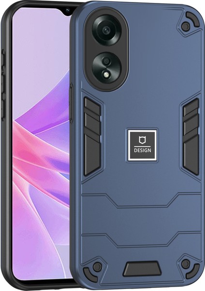 Oppo A58 4g Kılıf 2'si 1 Arada Tpu+Pc Düşme Koruyucu Telefon Kılıfı-Lacivert (Yurt Dışından)