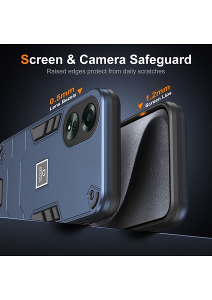 Oppo A58 4g Kılıf 2'si 1 Arada Tpu+Pc Düşme Koruyucu Telefon Kılıfı-Lacivert (Yurt Dışından) fiyatları