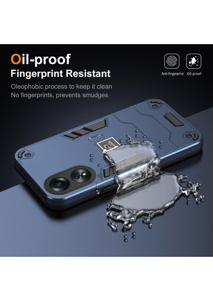 Oppo A58 4g Kılıf 2'si 1 Arada Tpu+Pc Düşme Koruyucu Telefon Kılıfı-Lacivert (Yurt Dışından) indirimleri