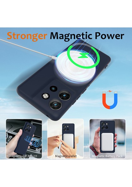 Motorola Edge 50 Neo 5g/moto S50 5g/thinkphone 25 5g Için Sıvı Silikon Kılıf, Kordonlu Magsafe Telefon Kılıfı ile Uyumlu-Koyu Mavi (Yurt Dışından) fırsatları